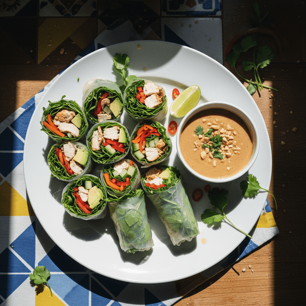 150 Calorie Chicken Summer Rolls