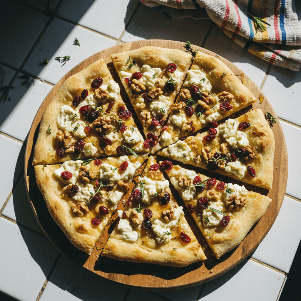 Cranberry Walnut Goat Cheese Flatbread