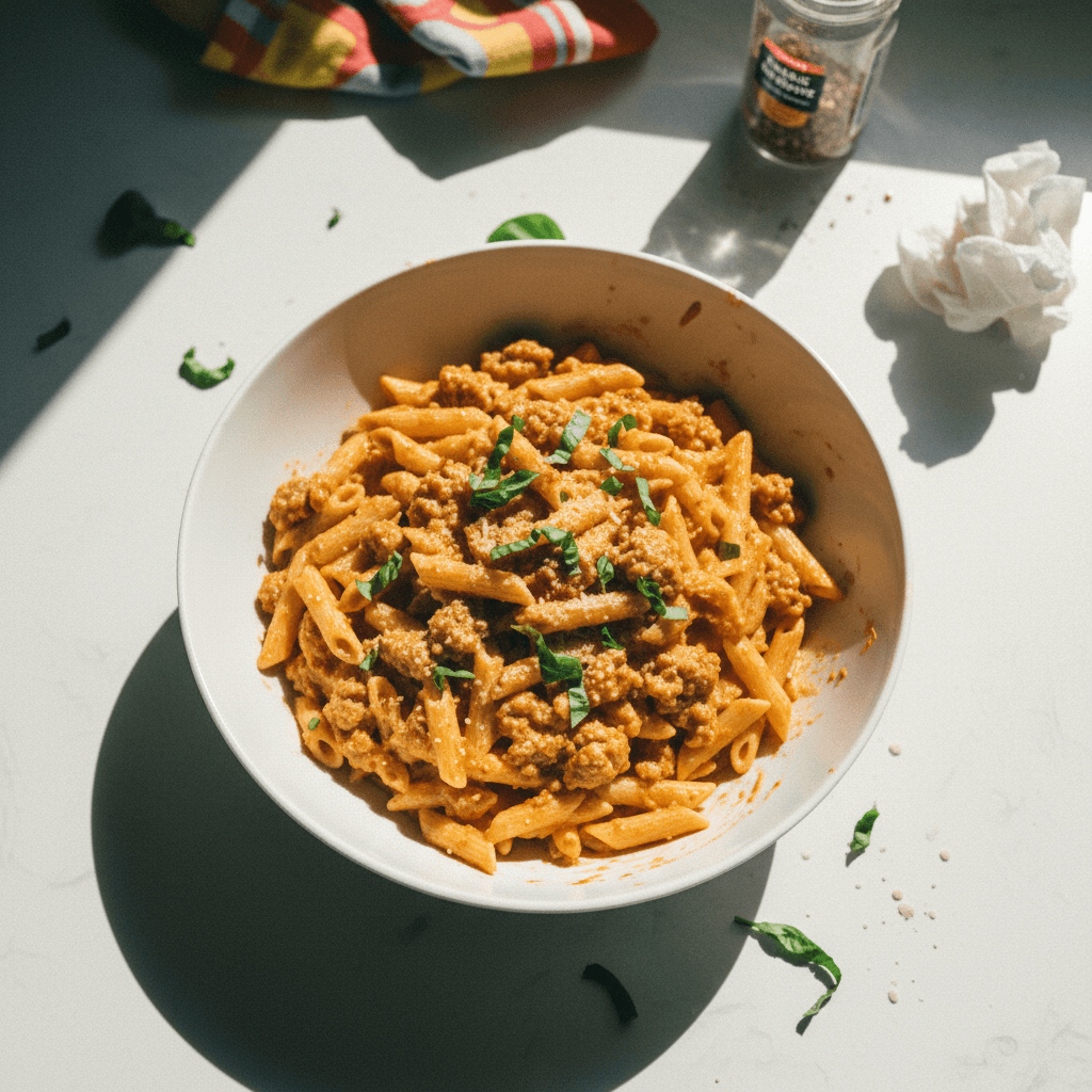 Creamy Tomato Basil Pasta with Sausage