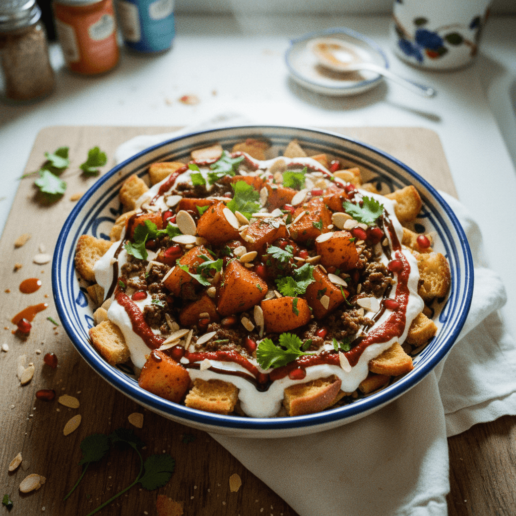 فتة البطاطا الحارة