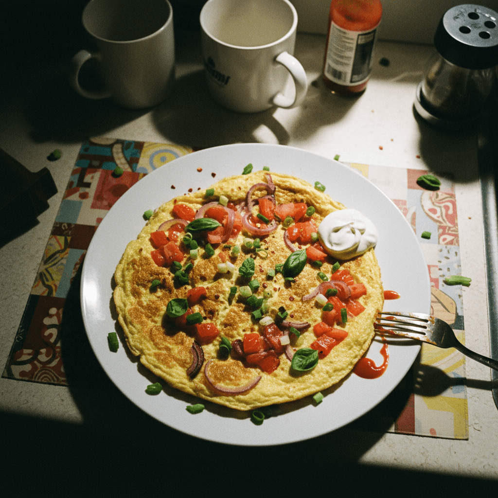 Savory Onion and Tomato Omelet