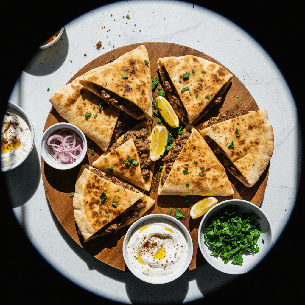 Arayes (Spiced Lamb Stuffed Pita)