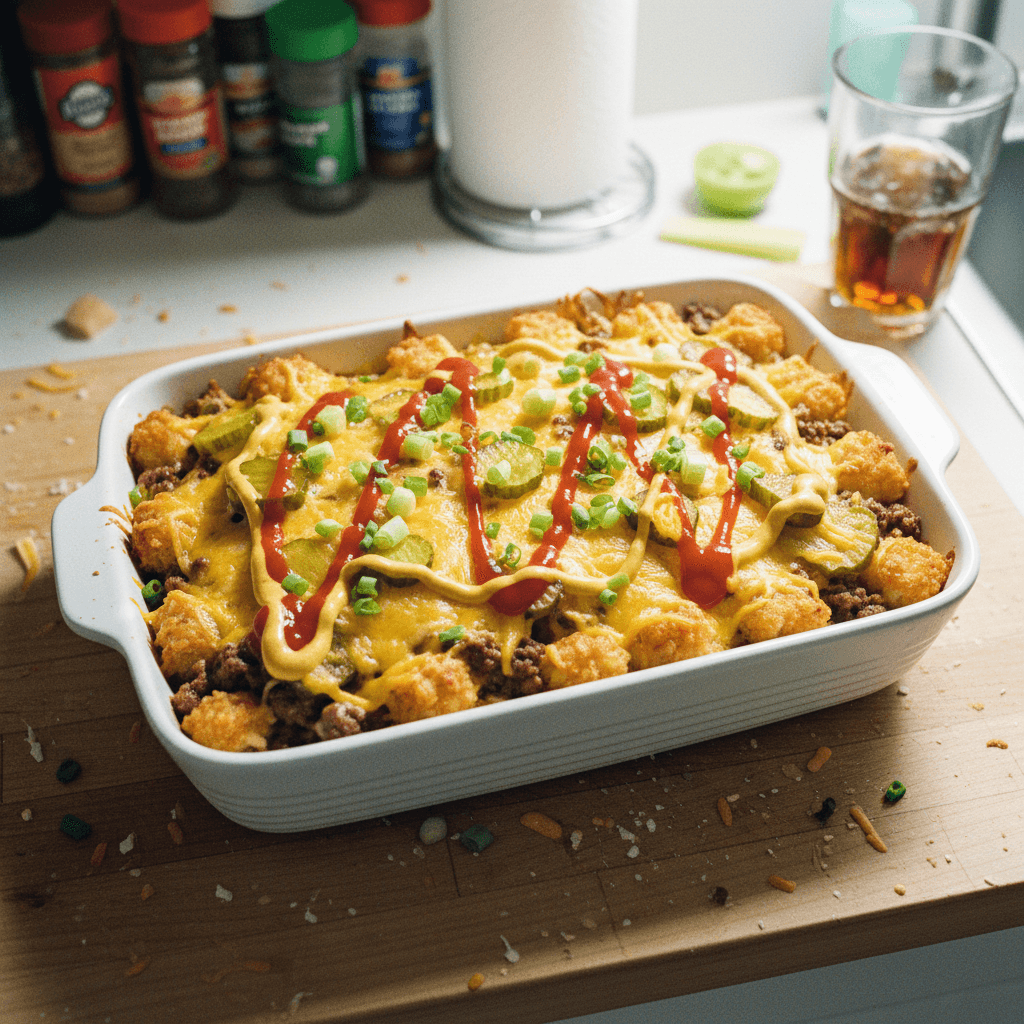Cheeseburger Tater Tot Casserole