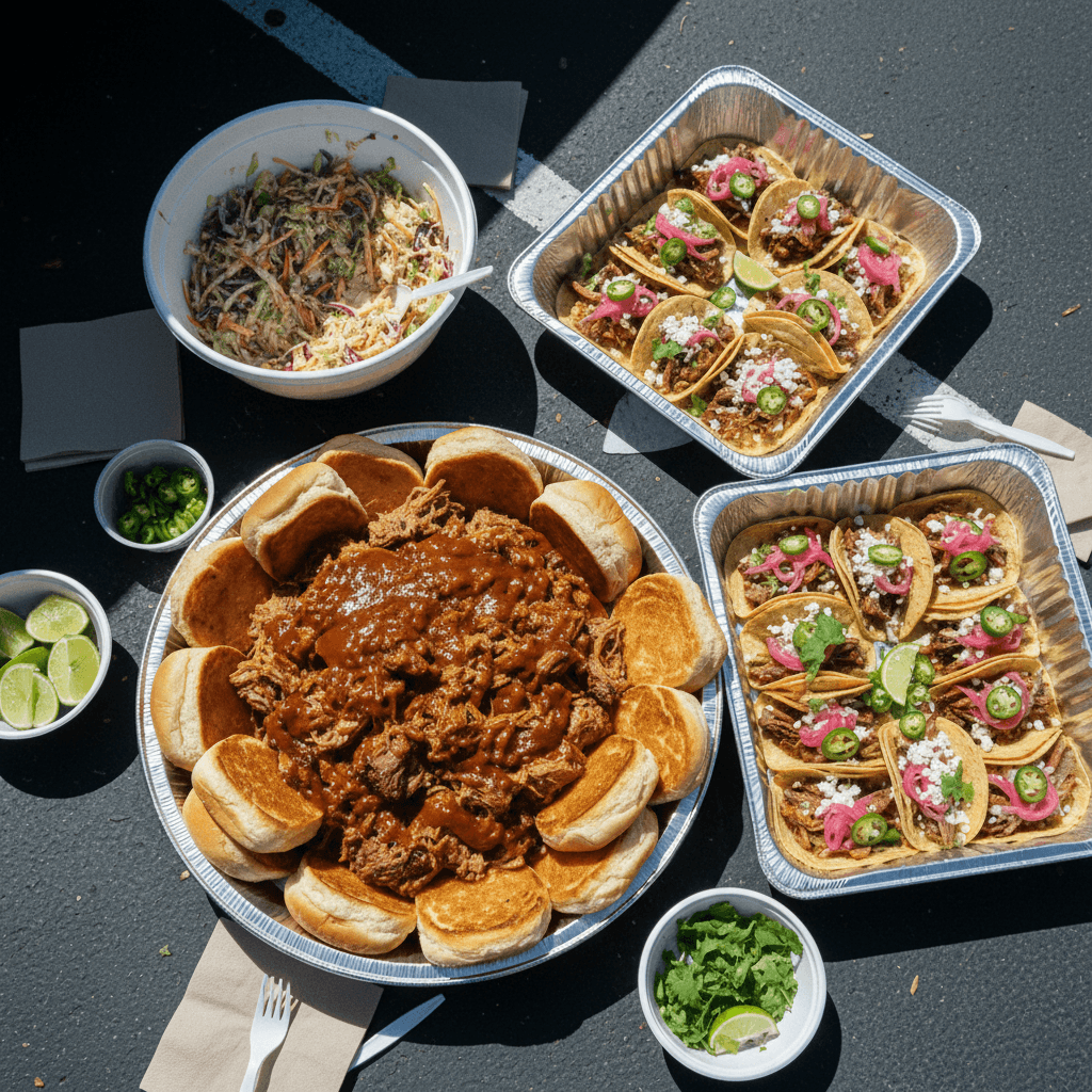 BBQ Feast: Pulled Pork, Tri-Tip Tacos, and Coleslaw for a Crowd
