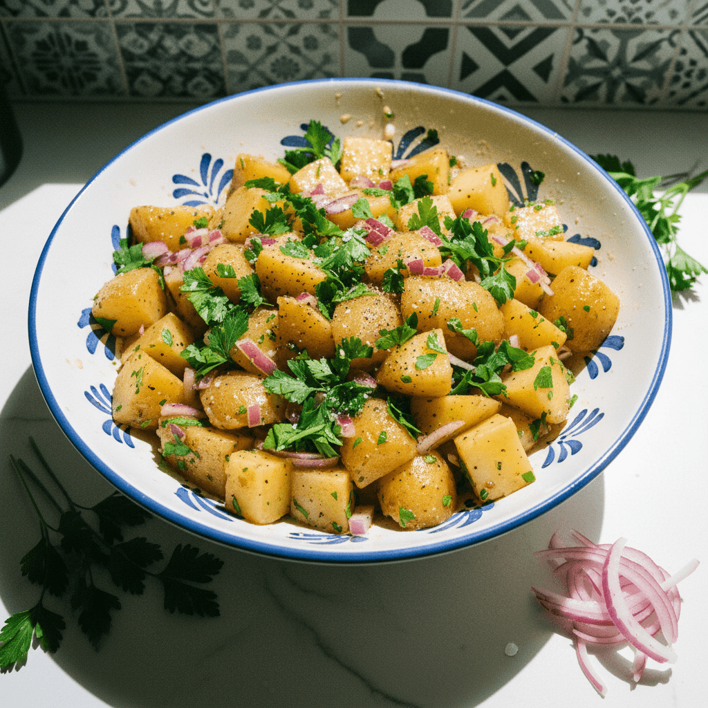 Spanish Potato Salad (Mayo-Free)