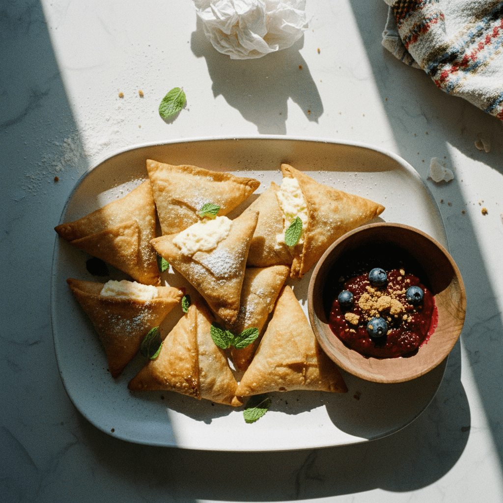Cream Cheese Cheesecake Samosas
