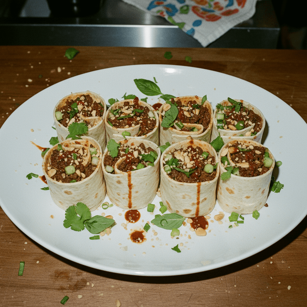 20 Minute Thai Basil Beef Rolls