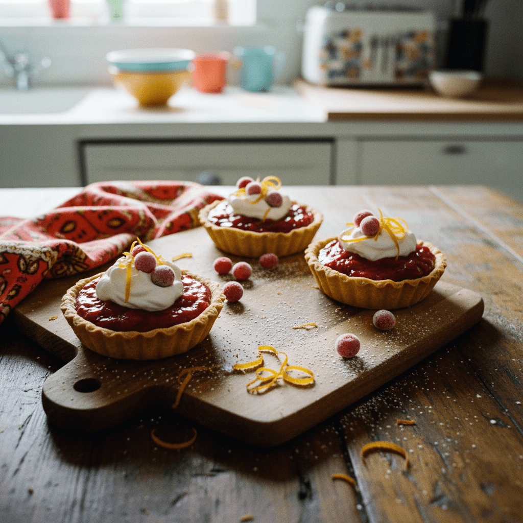 Cranberry Orange Curd Tarts