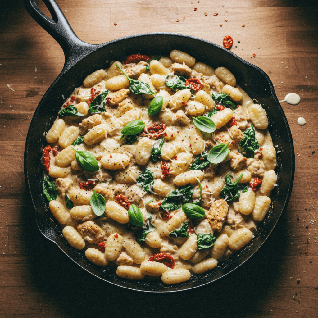 Creamy Boursin Chicken & Gnocchi with Sun-Dried Tomatoes