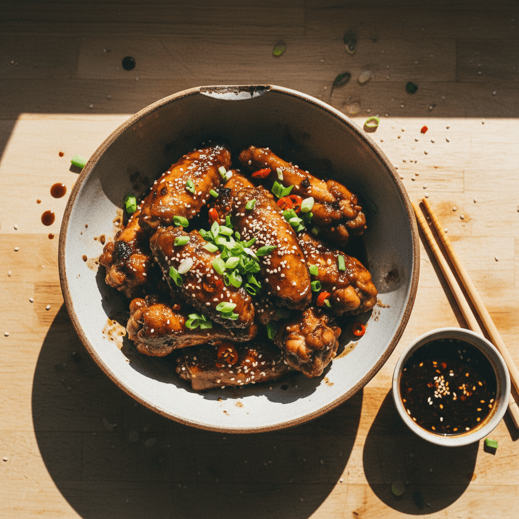 Braised Garlic Soy Chicken Wings
