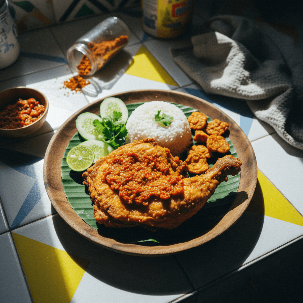 Indonesian Fried Chicken (Ayam Penyet)