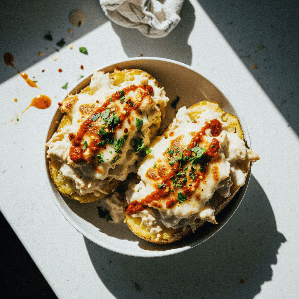 Chicken Alfredo Stuffed Potatoes