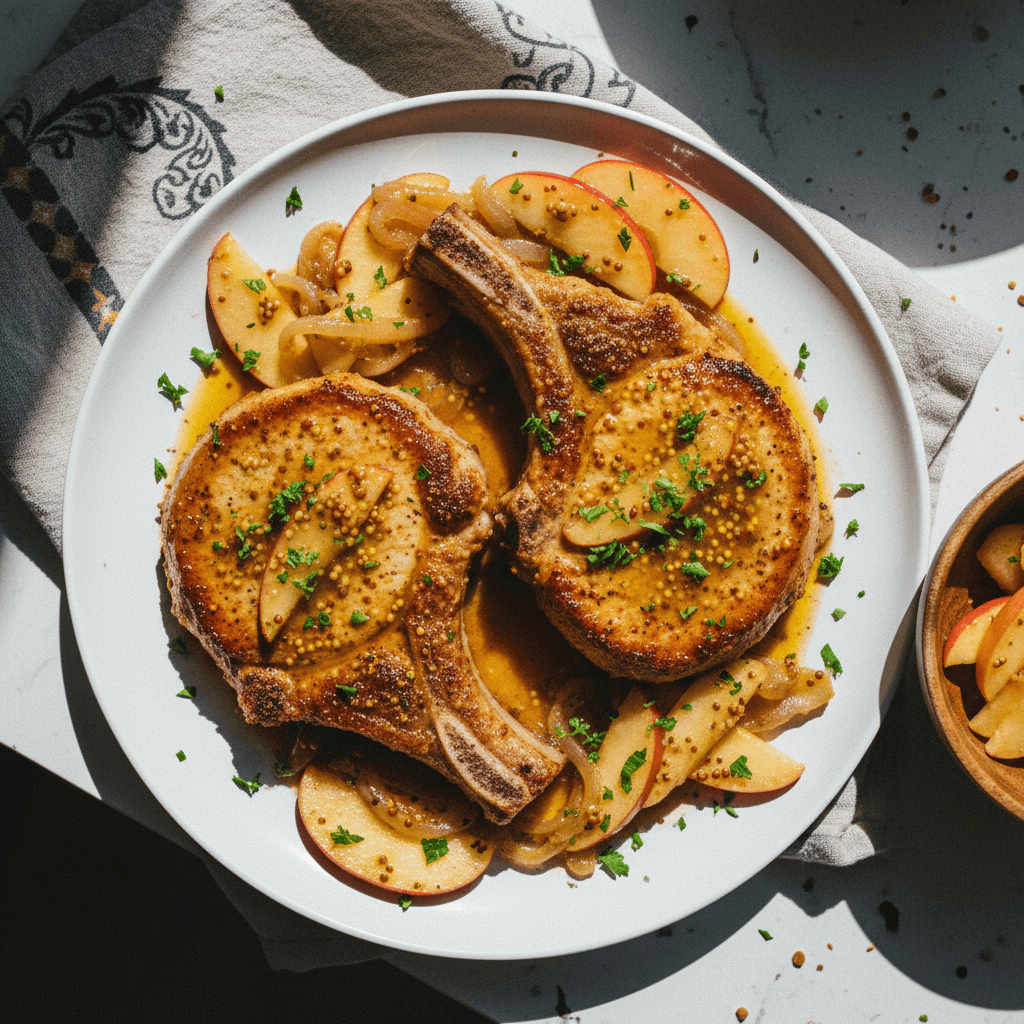 Honey Mustard & Apple Pork Chops