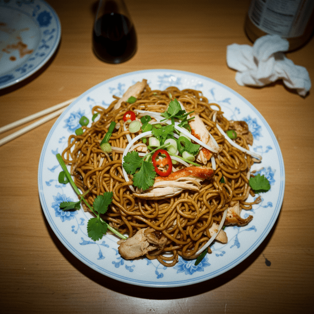 Cantonese Chicken Soy Sauce Chow Mein