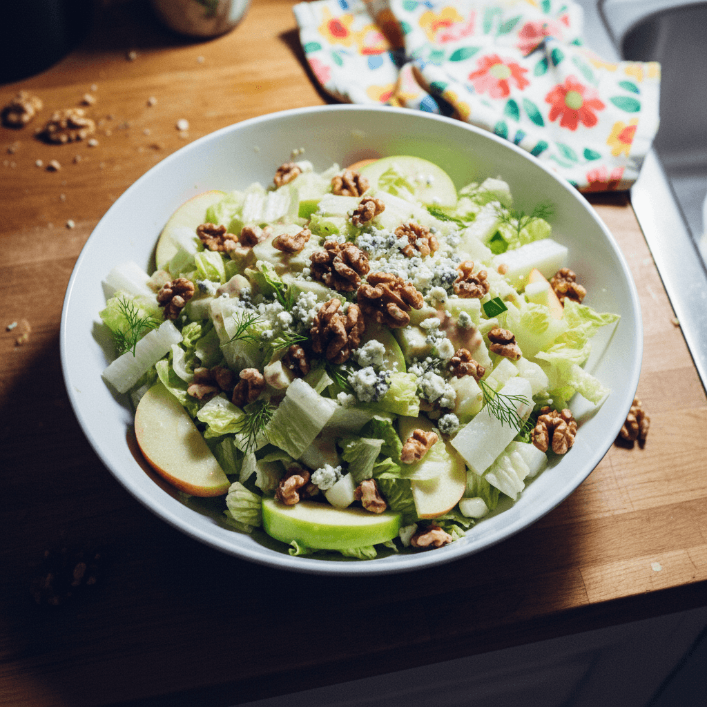 Apple Walnut Romaine Salad with Maple Vinaigrette