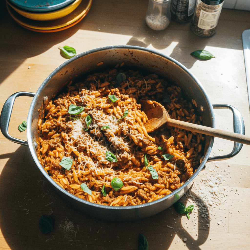 One-Pot Beef Orzo