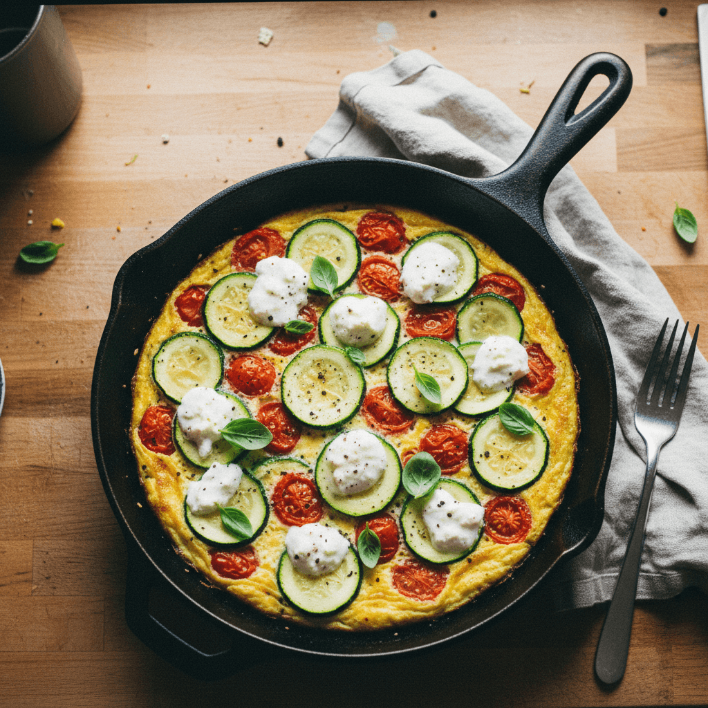 Courgette, Tomato and Ricotta Frittata