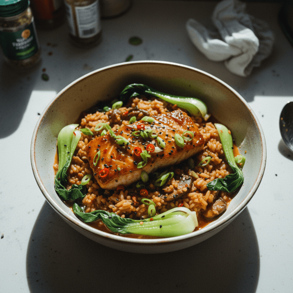 Miso Black Cod with Spicy Brothy Rice (gluten-free, dairy-free)