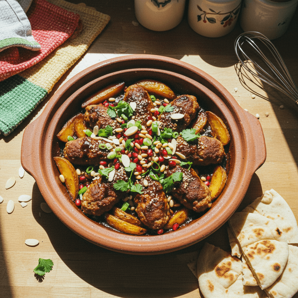 فخارة كفتة الدجاج بدبس الرمان