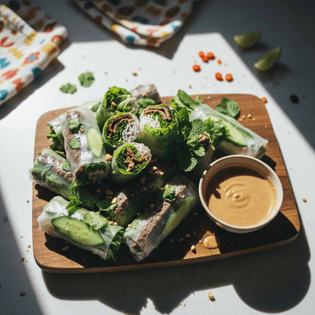 Lemongrass Beef Spring Rolls