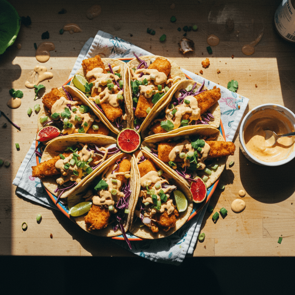 Creole Fried Fish Tacos