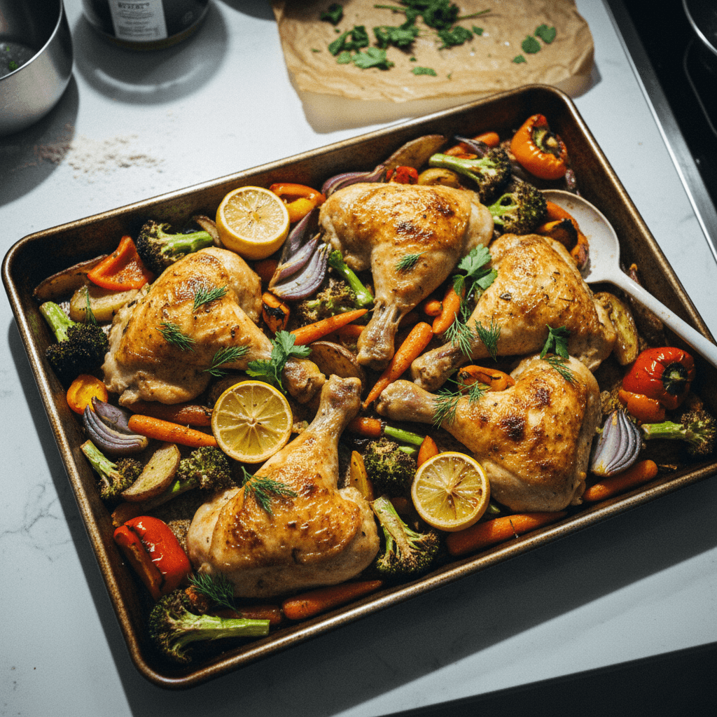 Sheet Pan Lemon Herb Chicken with Roasted Vegetables