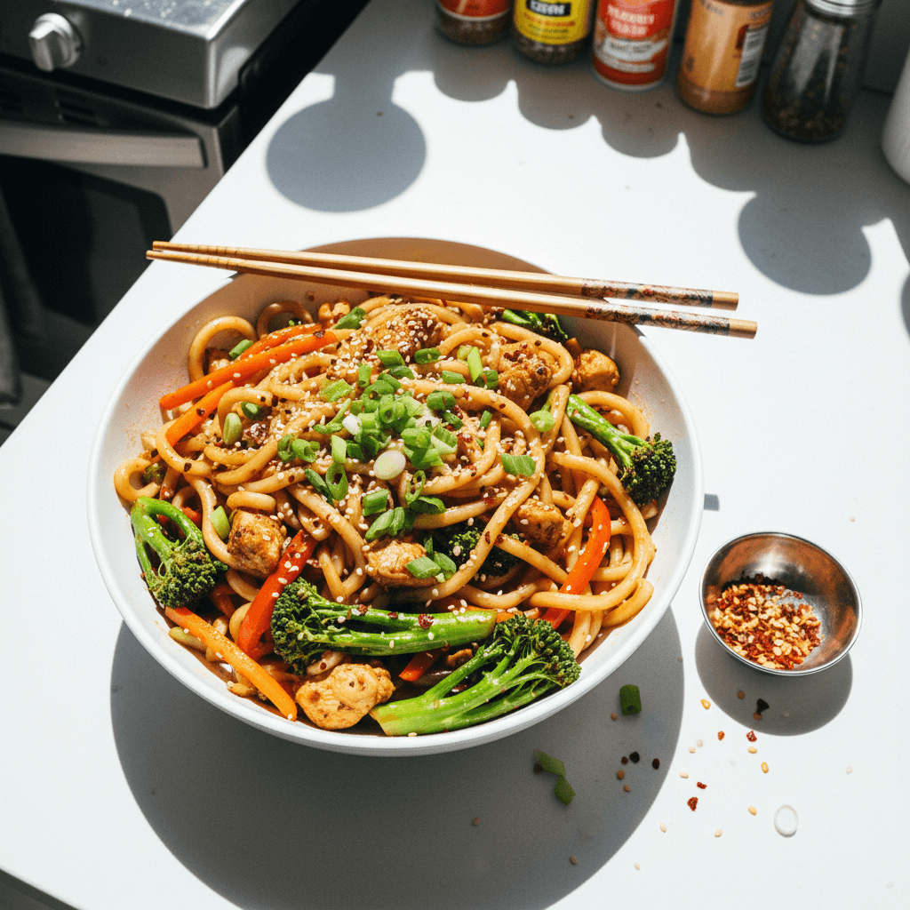 Garlic Chilli Udon Noodles