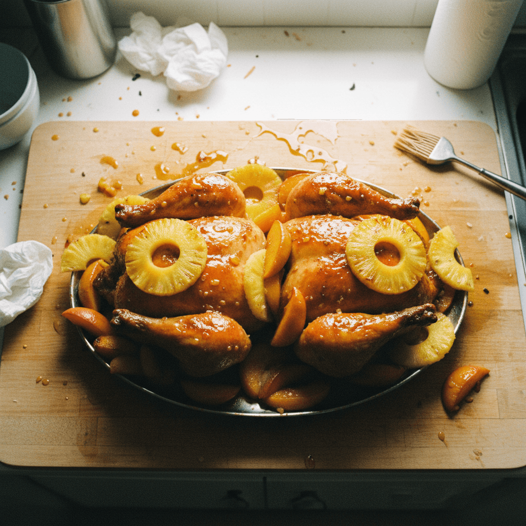 Pineapple Peach Glazed Chicken