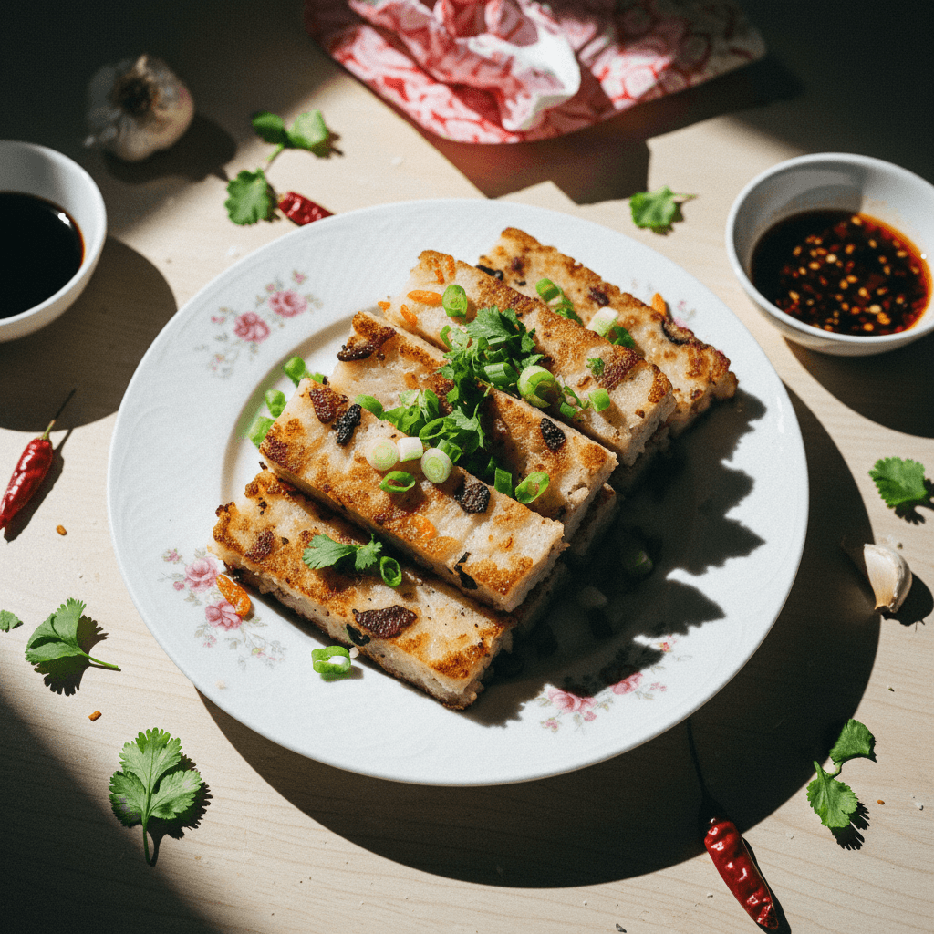 Lo bak gou 蘿蔔糕 (Turnip Cake / Radish Cake)
