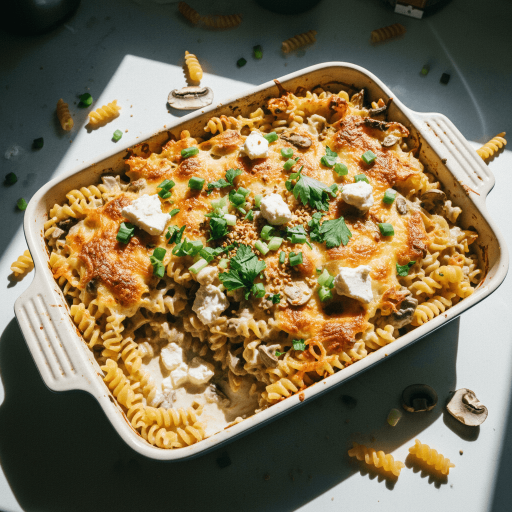 Cheesy Onion Pasta Bake