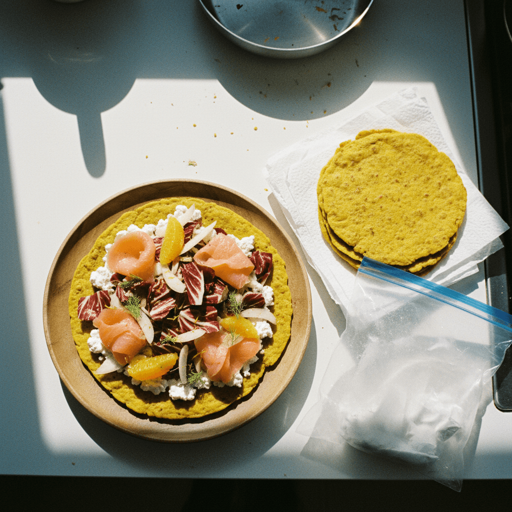 Red Lentil Flatbreads with Turmeric