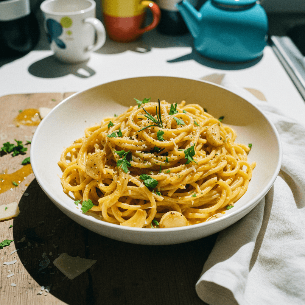 Roasted Garlic Butter Pasta