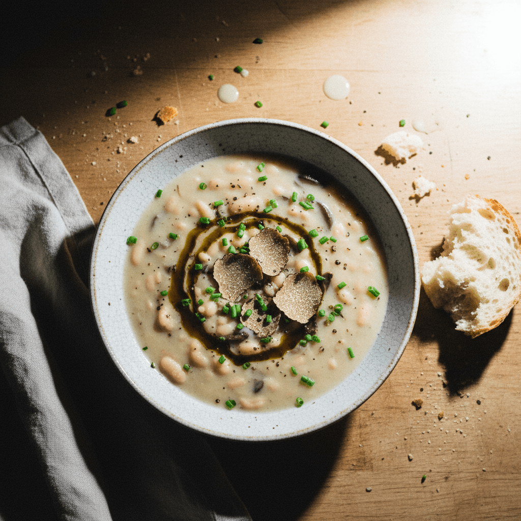 Creamy White Bean & Truffle Soup