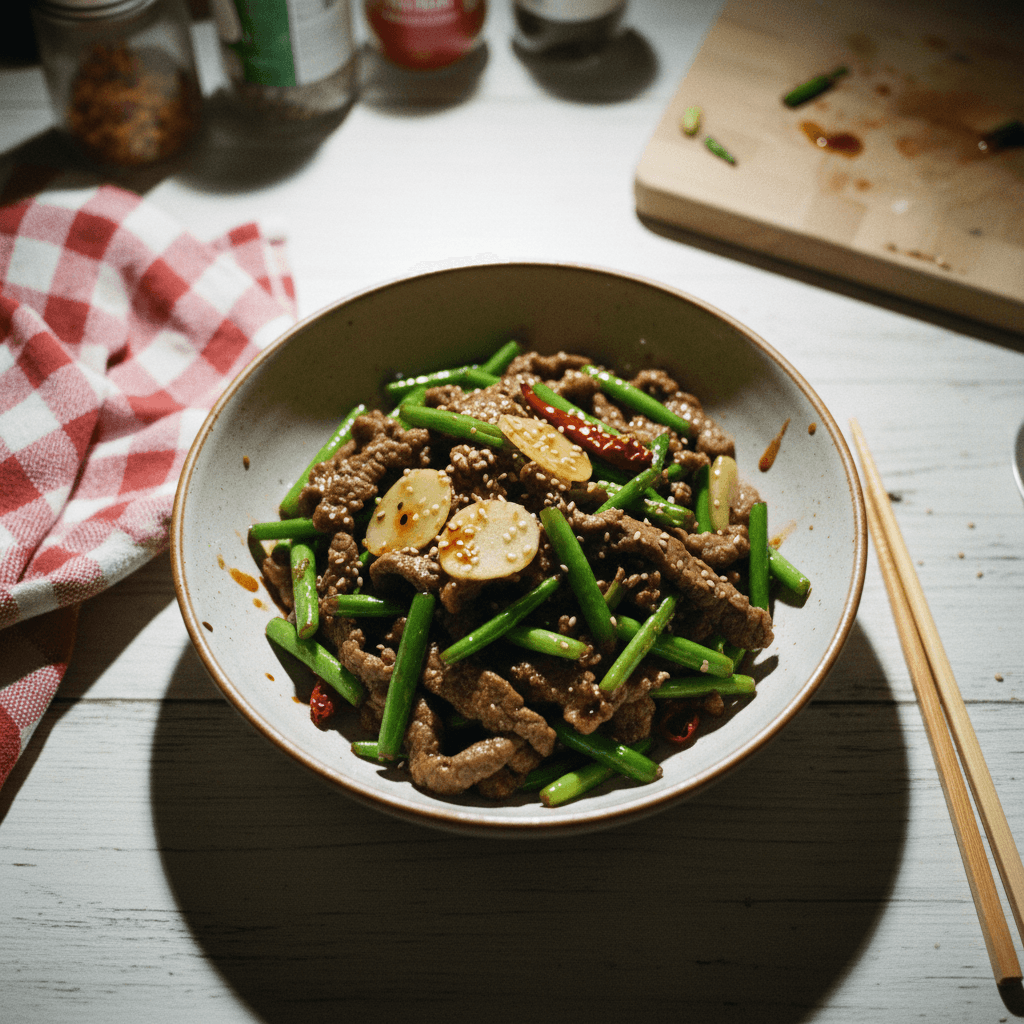Stir-fried Beef with Garlic Scape