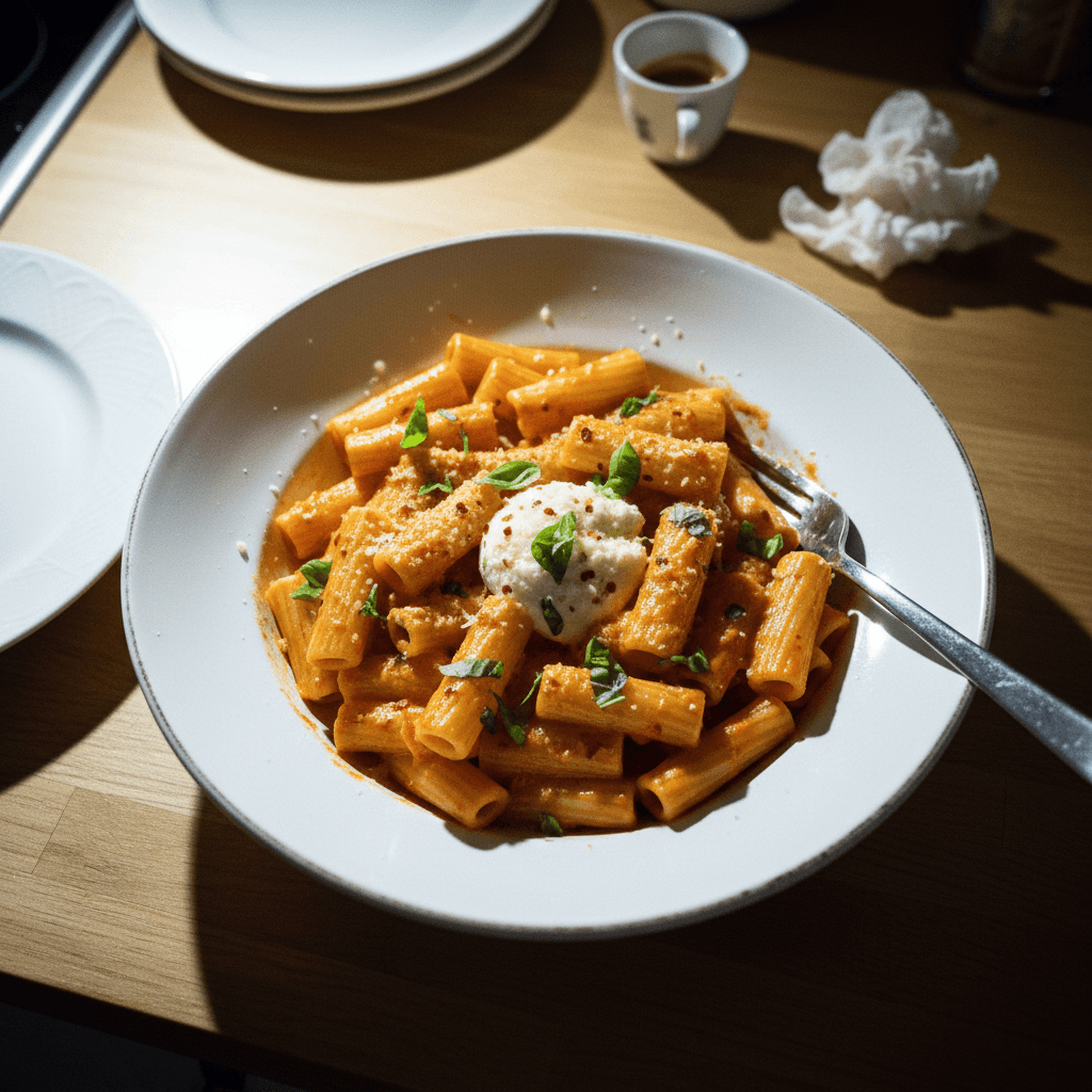 Spicy Rigatoni (Vodka Sauce)