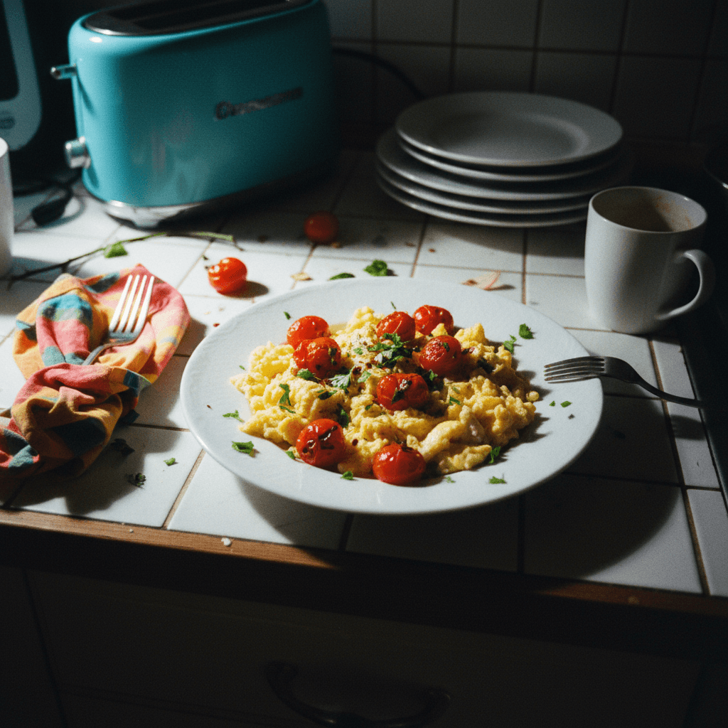 Scrambled Eggs with Roasted Cherry Tomatoes