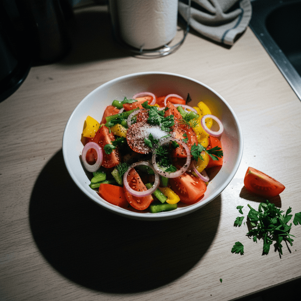 Fresh and Simple Tomato and Bell Pepper Salad