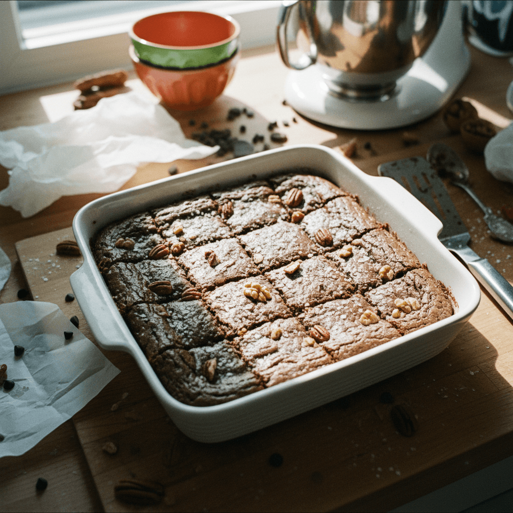 Chewy Gluten-Free Oat Flour Brownies with Sea Salt