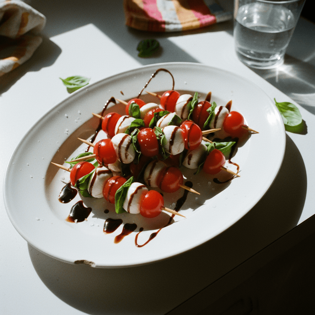 Caprese Skewers with Balsamic Glaze