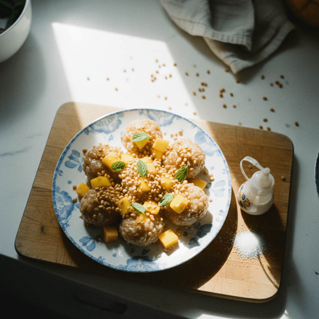 Mango Sticky Rice Bites