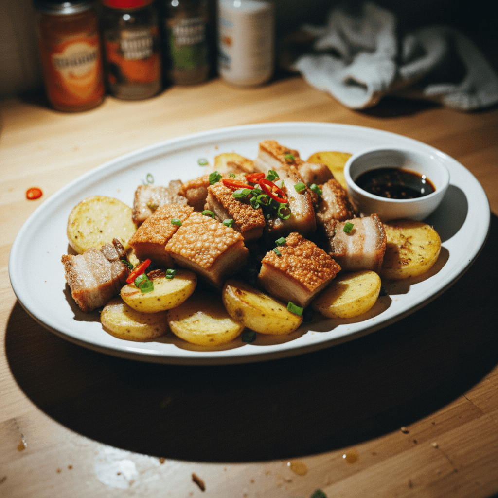Crispy Pork Belly with Potatoes