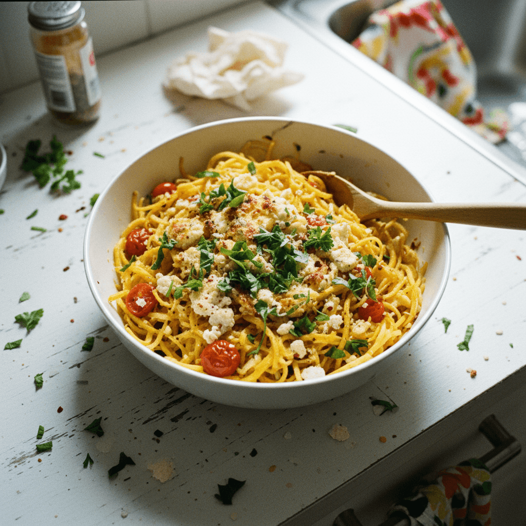 Gluten-Free Baked Feta Spaghetti Squash