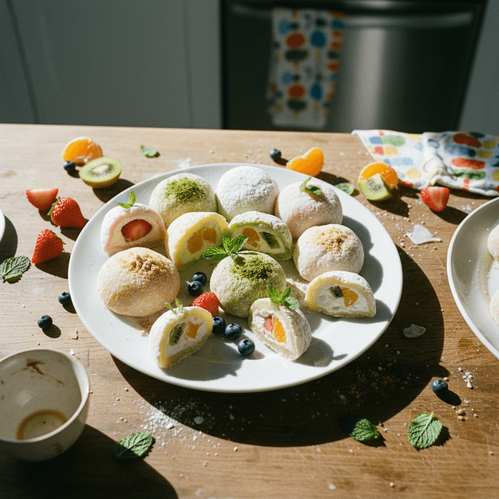 Assorted Cream and Fruit Mochi