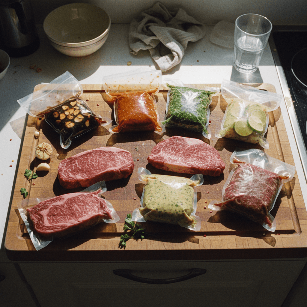 Assorted Beef Steaks with Five Marinades