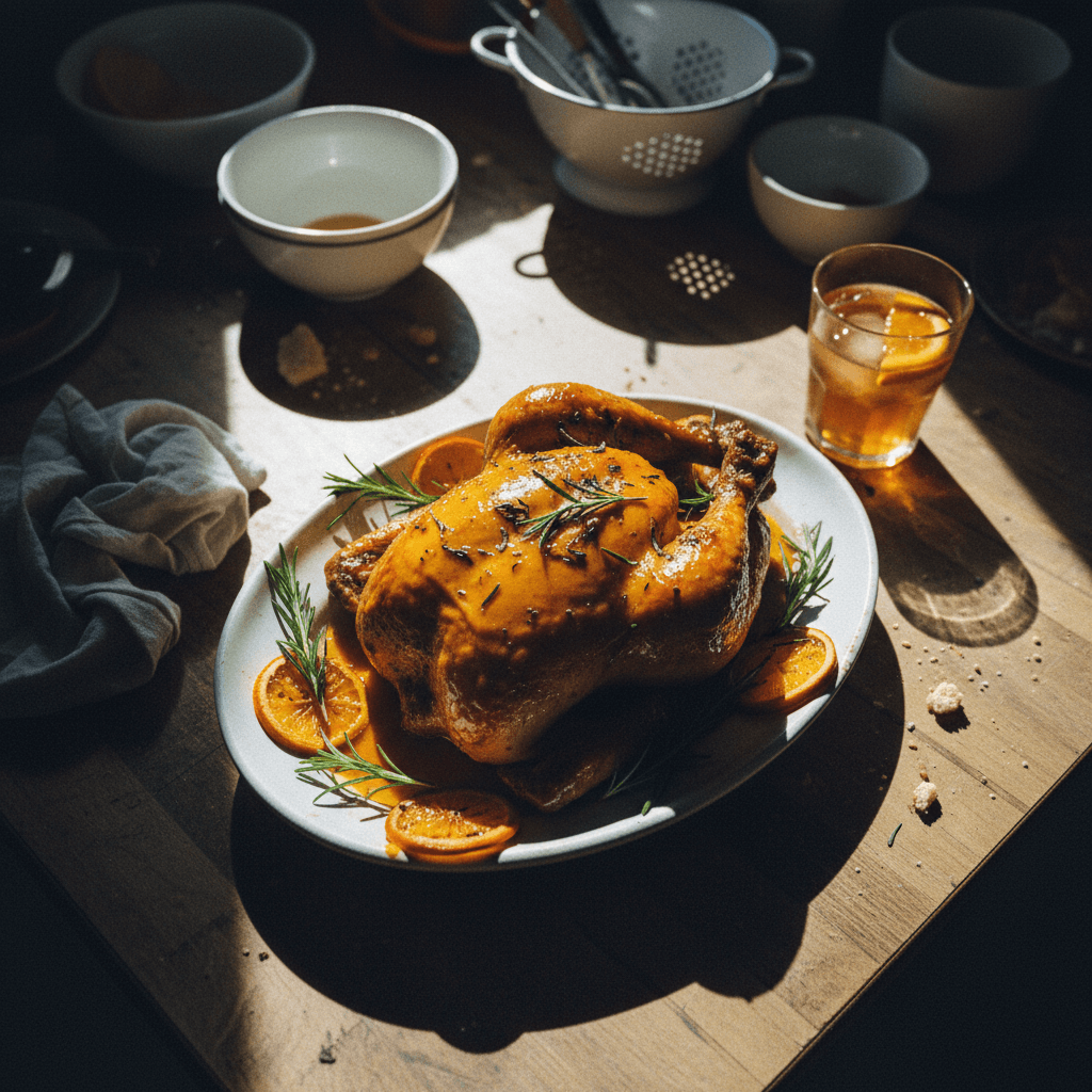 Tea-Brined Chicken with Orange Glaze