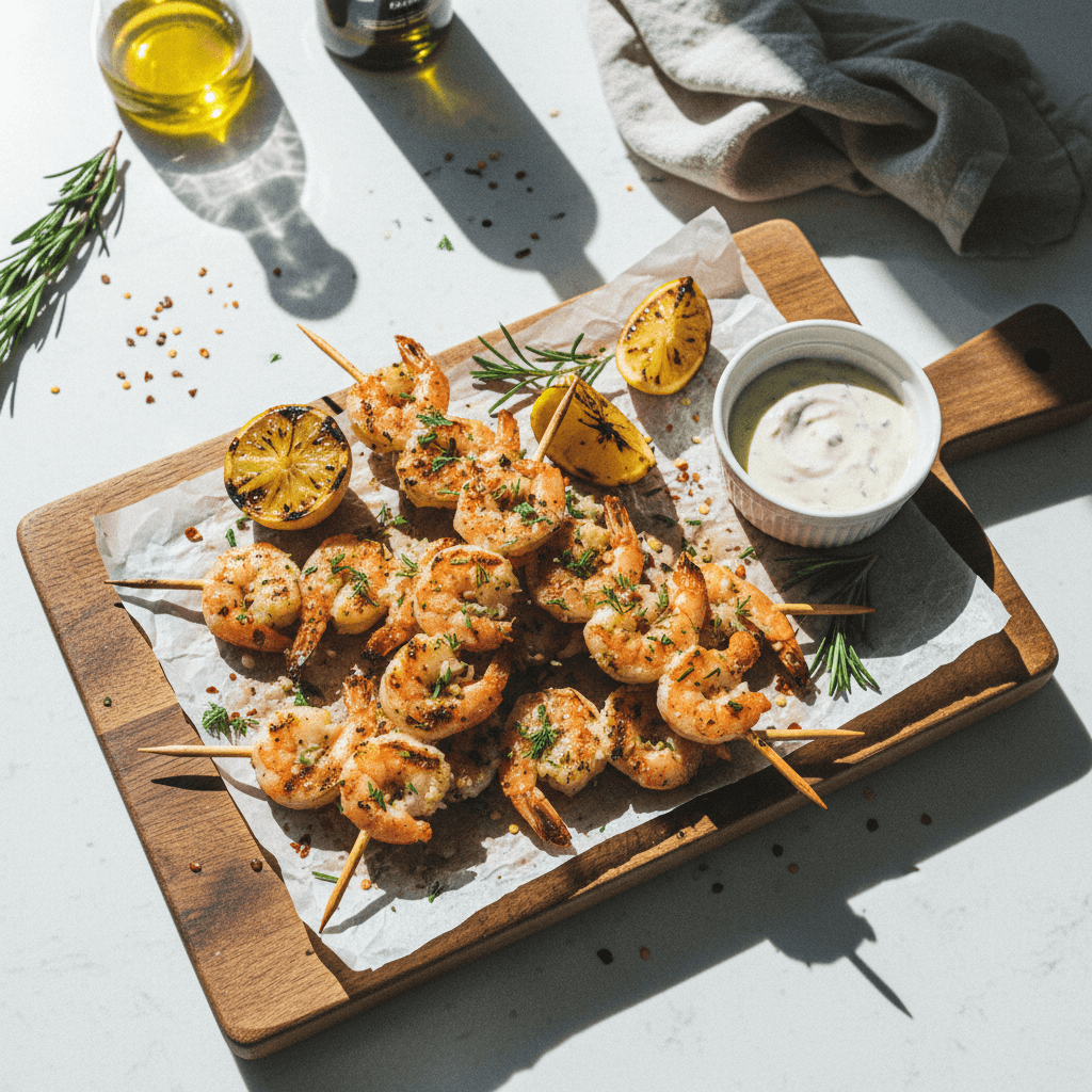 Garlic Herb Shrimp Skewers