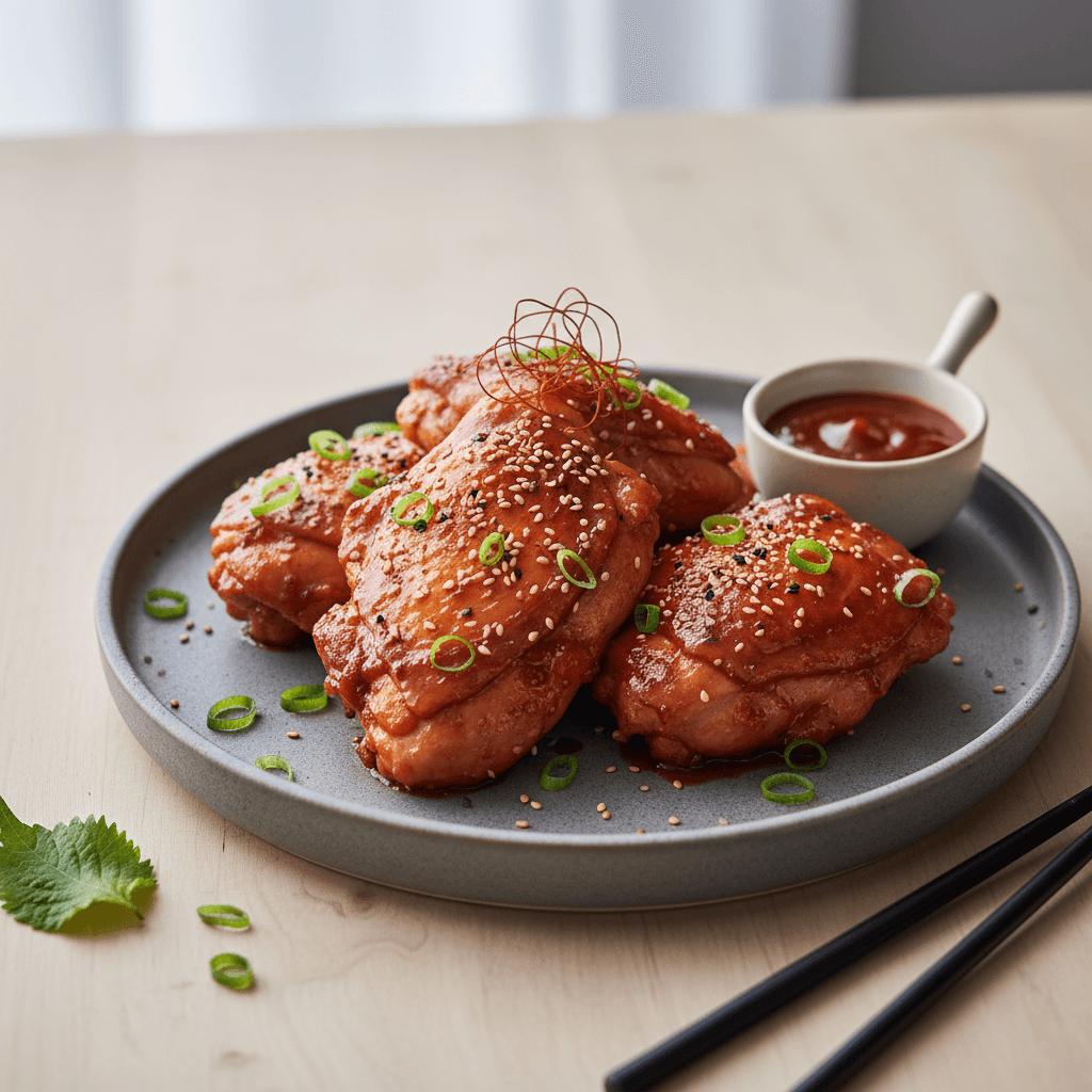Spicy Gochujang Glazed Chicken Thighs