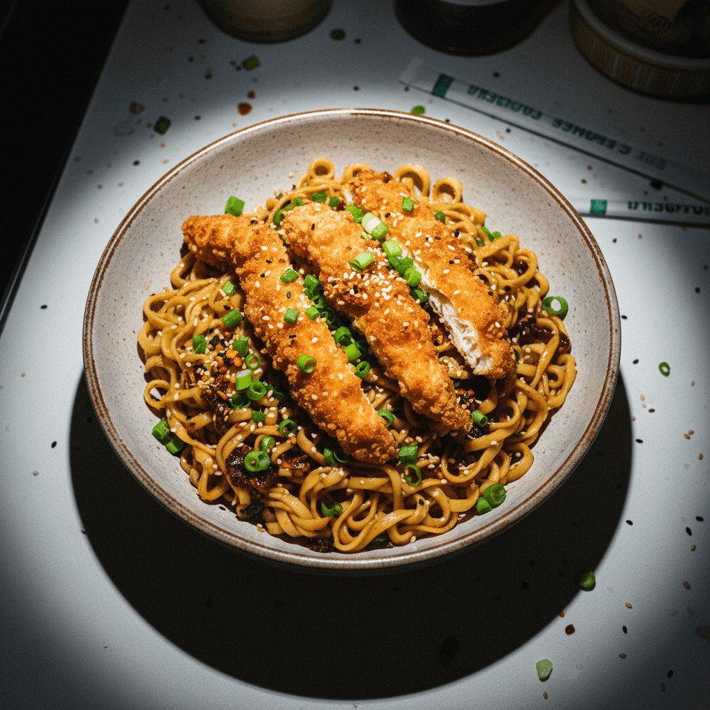 Crispy Chicken Garlic Noodles