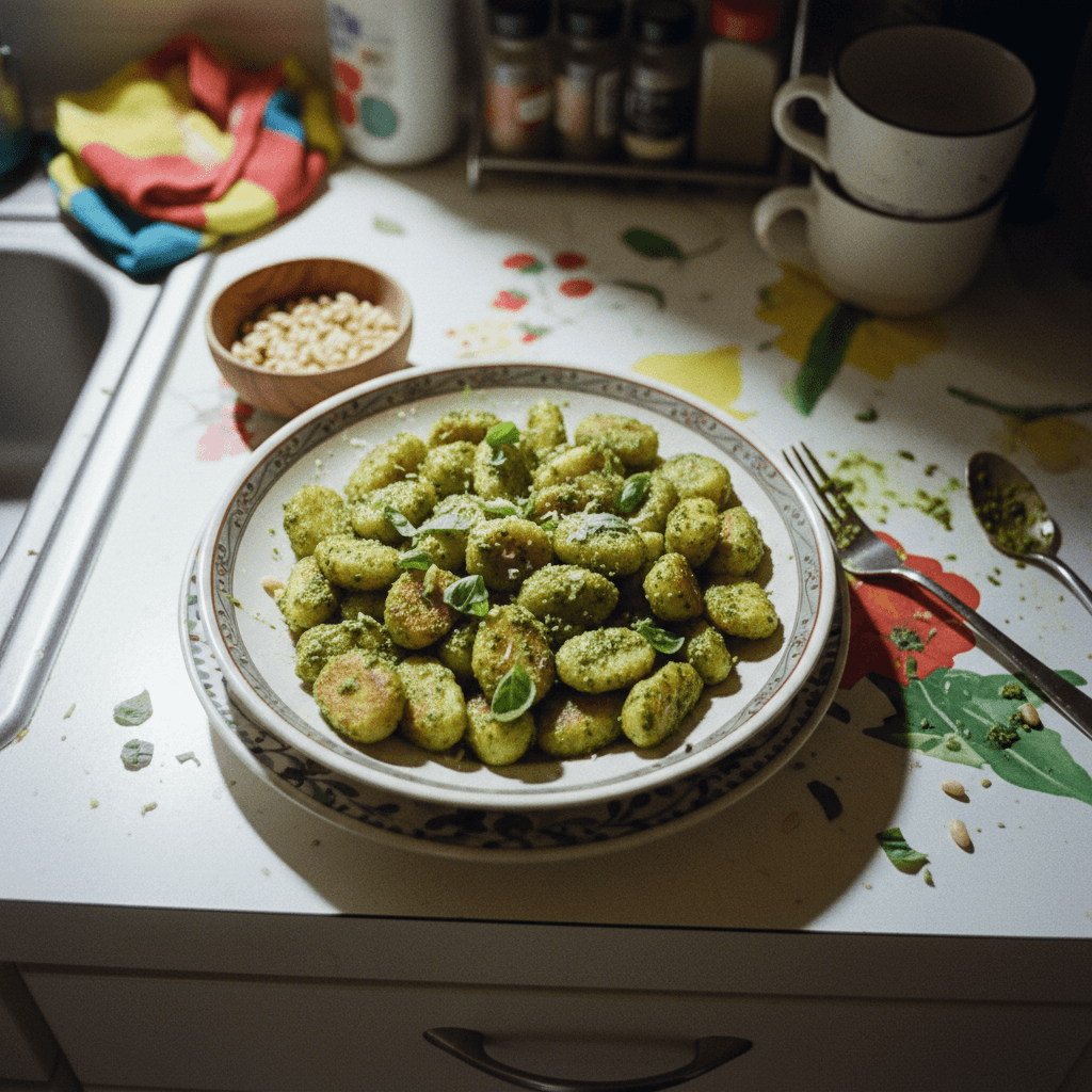 Trader Joe's Cauliflower Gnocchi with Pesto