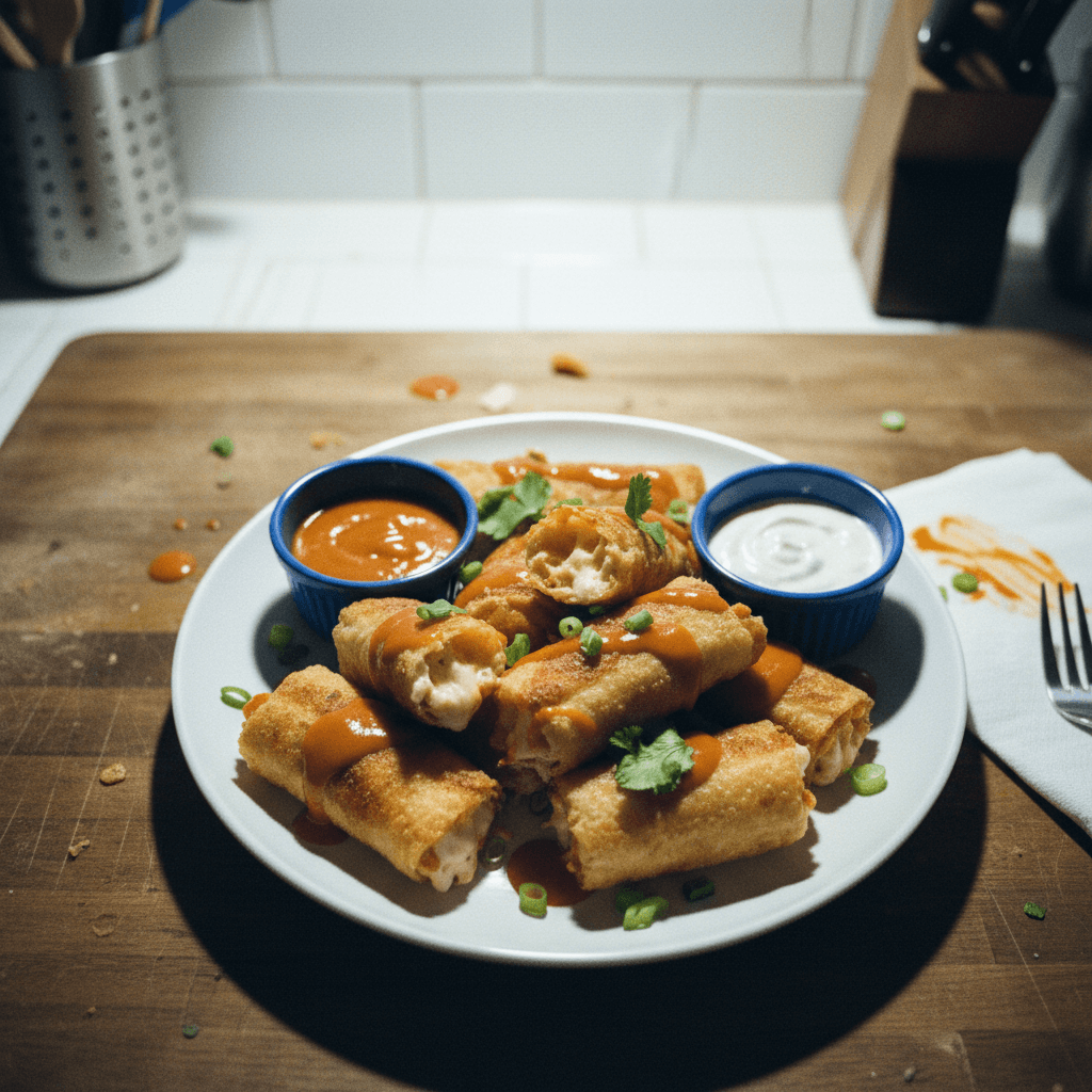 Buffalo Cheese Rice Paper Rolls